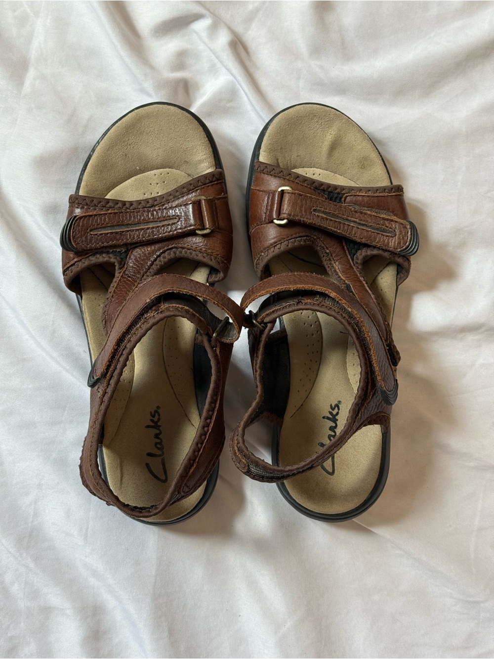 Clarks Brown Leather Women’s Adjustable Strap Sandals